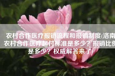 农村合作医疗报销流程和报销制度(洛南农村合作医疗起付标准是多少？报销比例是多少？权威解答来了)