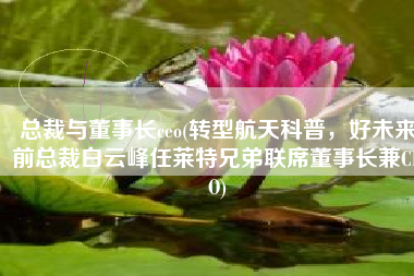 总裁与董事长ceo(转型航天科普，好未来前总裁白云峰任莱特兄弟联席董事长兼CEO)