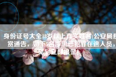 身份证号大全18岁以上真实姓名(公安局悬赏通告，如下5名涉黑恶犯罪在逃人员，见到立即报警！)
