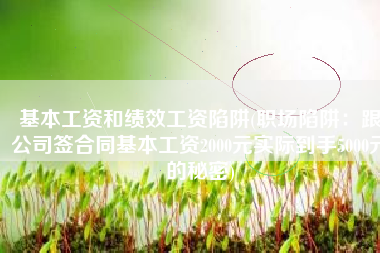 基本工资和绩效工资陷阱(职场陷阱：跟公司签合同基本工资2000元实际到手5000元的秘密)