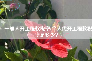 一般人开工程款税率(个人代开工程款税率是多少？)