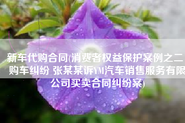 新车代购合同(消费者权益保护案例之二：购车纠纷 张某某诉YM汽车销售服务有限公司买卖合同纠纷案)