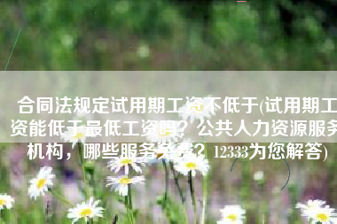 合同法规定试用期工资不低于(试用期工资能低于最低工资吗？公共人力资源服务机构，哪些服务免费？12333为您解答)