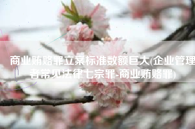 商业贿赂罪立案标准数额巨大(企业管理者常见法律七宗罪-商业贿赂罪)
