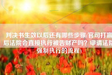 判决书生效以后还有哪些步骤(官司打赢后法院会直接执行被告财产吗？申请法院强制执行的流程)