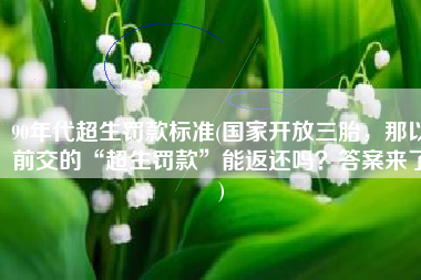 90年代超生罚款标准(国家开放三胎，那以前交的“超生罚款”能返还吗？答案来了)