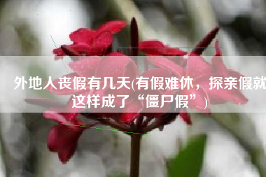 外地人丧假有几天(有假难休，探亲假就这样成了“僵尸假”)