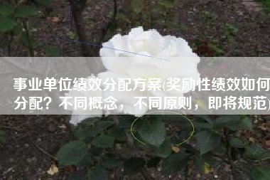 事业单位绩效分配方案(奖励性绩效如何分配？不同概念，不同原则，即将规范)