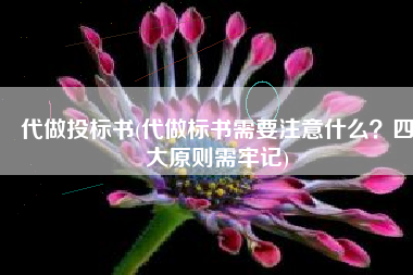 代做投标书(代做标书需要注意什么？四大原则需牢记)