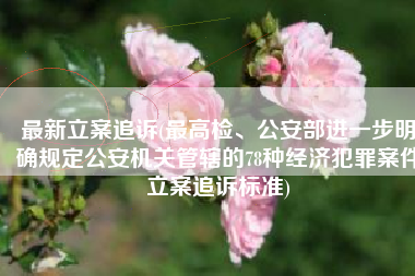 最新立案追诉(最高检、公安部进一步明确规定公安机关管辖的78种经济犯罪案件立案追诉标准)