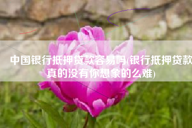 中国银行抵押贷款容易吗(银行抵押贷款真的没有你想象的么难)