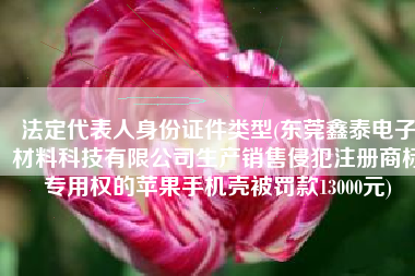 法定代表人身份证件类型(东莞鑫泰电子材料科技有限公司生产销售侵犯注册商标专用权的苹果手机壳被罚款13000元)