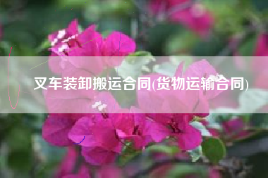 叉车装卸搬运合同(货物运输合同)