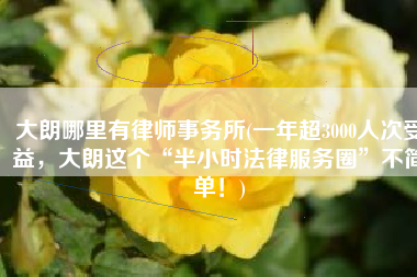 大朗哪里有律师事务所(一年超3000人次受益，大朗这个“半小时法律服务圈”不简单！)