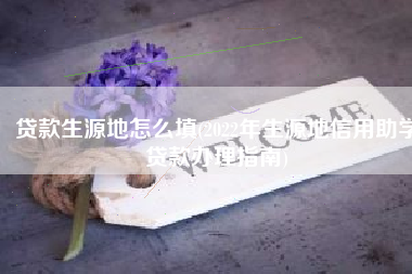 贷款生源地怎么填(2022年生源地信用助学贷款办理指南)