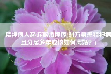 精神病人起诉离婚程序(对方身患精神病且分居多年应该如何离婚？)