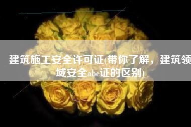 建筑施工安全许可证(带你了解，建筑领域安全abc证的区别)