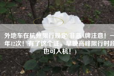 外地车在杭州限行规定(非浙A牌注意！一年12次！有了这个证，早晚高峰限行时段也可入杭！)