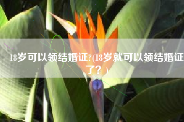 18岁可以领结婚证?(18岁就可以领结婚证了？)