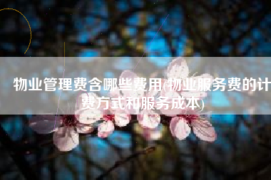 物业管理费含哪些费用(物业服务费的计费方式和服务成本)
