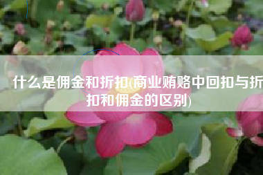 什么是佣金和折扣(商业贿赂中回扣与折扣和佣金的区别)