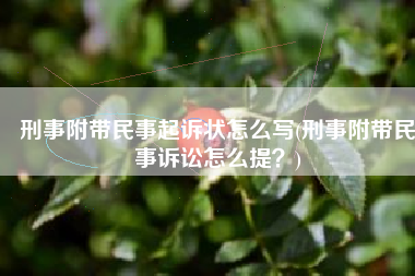 刑事附带民事起诉状怎么写(刑事附带民事诉讼怎么提？)
