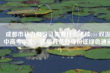 成都市补办身份证需要什么手续(@双流中高考学生，这里有条办身份证绿色通道→)