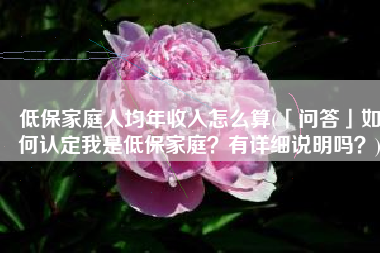 低保家庭人均年收入怎么算(「问答」如何认定我是低保家庭？有详细说明吗？)