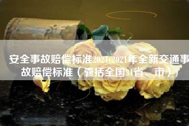 安全事故赔偿标准2021(2021年全新交通事故赔偿标准（囊括全国31省、市）)