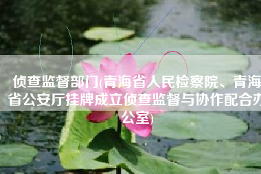 侦查监督部门(青海省人民检察院、青海省公安厅挂牌成立侦查监督与协作配合办公室)