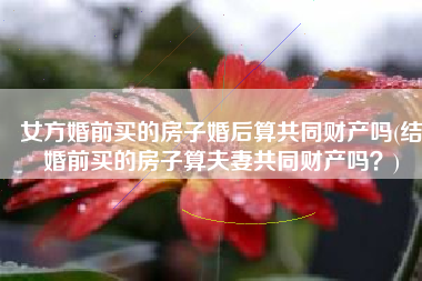 女方婚前买的房子婚后算共同财产吗(结婚前买的房子算夫妻共同财产吗？)