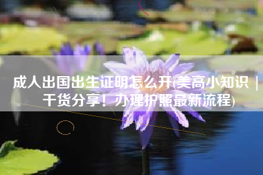 成人出国出生证明怎么开(美高小知识 | 干货分享！办理护照最新流程)
