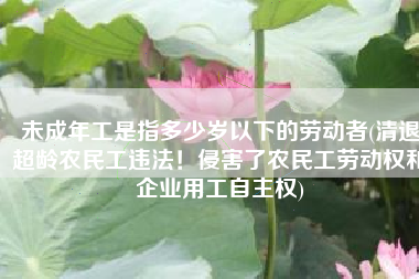 未成年工是指多少岁以下的劳动者(清退超龄农民工违法！侵害了农民工劳动权和企业用工自主权)
