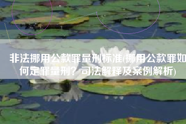 非法挪用公款罪量刑标准(挪用公款罪如何定罪量刑？司法解释及案例解析)