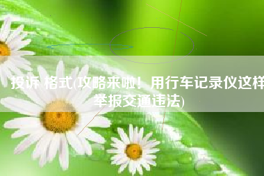 投诉 格式(攻略来啦！用行车记录仪这样举报交通违法)