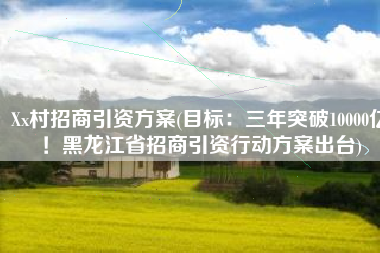 Xx村招商引资方案(目标：三年突破10000亿！黑龙江省招商引资行动方案出台)