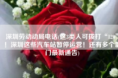 深圳劳动动局电话(这3类人可拨打“120”！深圳这些汽车站暂停运营！还有多个部门最新通告)