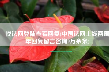 找法网登陆查看回复(中国法网上线两周年回复留言咨询9万余条)