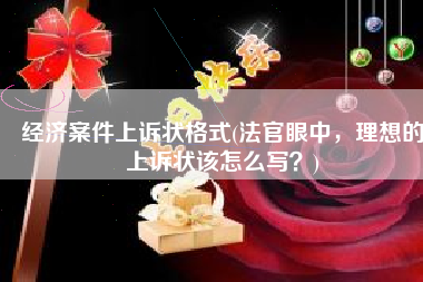 经济案件上诉状格式(法官眼中，理想的上诉状该怎么写？)
