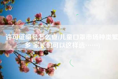 许可证编号怎么查(儿童口罩市场种类繁多 家长们可以这样选……)