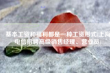 基本工资和福利都是一种工资形式(上海电信招聘高级销售经理、营业员)