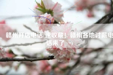 赣州开店电话(速收藏！赣州各地讨薪电话来了→)