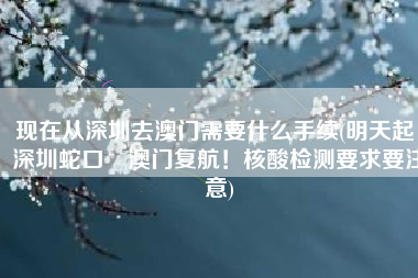现在从深圳去澳门需要什么手续(明天起，深圳蛇口⇌澳门复航！核酸检测要求要注意)