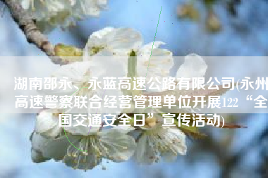 湖南邵永、永蓝高速公路有限公司(永州高速警察联合经营管理单位开展122“全国交通安全日”宣传活动)