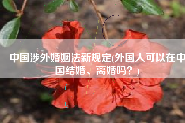 中国涉外婚姻法新规定(外国人可以在中国结婚、离婚吗？)