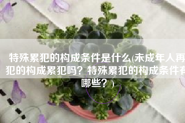 特殊累犯的构成条件是什么(未成年人再犯的构成累犯吗？特殊累犯的构成条件有哪些？)