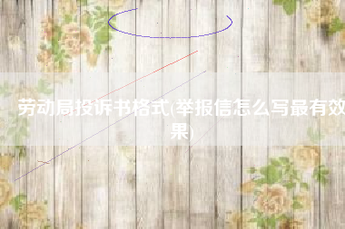 劳动局投诉书格式(举报信怎么写最有效果)