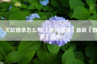 欠款借条怎么写(【民间借贷】最新《借条》范本)