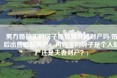 男方婚前买的房子婚后算共同财产吗(婚后出售婚前房产，再购买的房子是个人财产还是夫妻财产？)