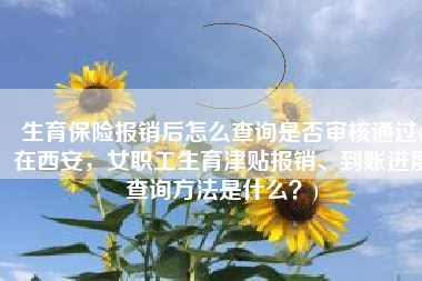 生育保险报销后怎么查询是否审核通过(在西安，女职工生育津贴报销、到账进度查询方法是什么？)